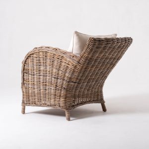 CR36 | Wickerworks Knight Chair w/ seat & back cushions