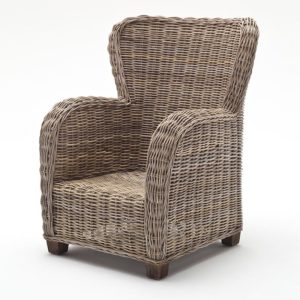 CR42 | Wickerworks Queen Chair w/ seat & back cushions